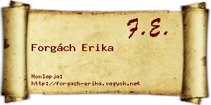 Forgách Erika névjegykártya